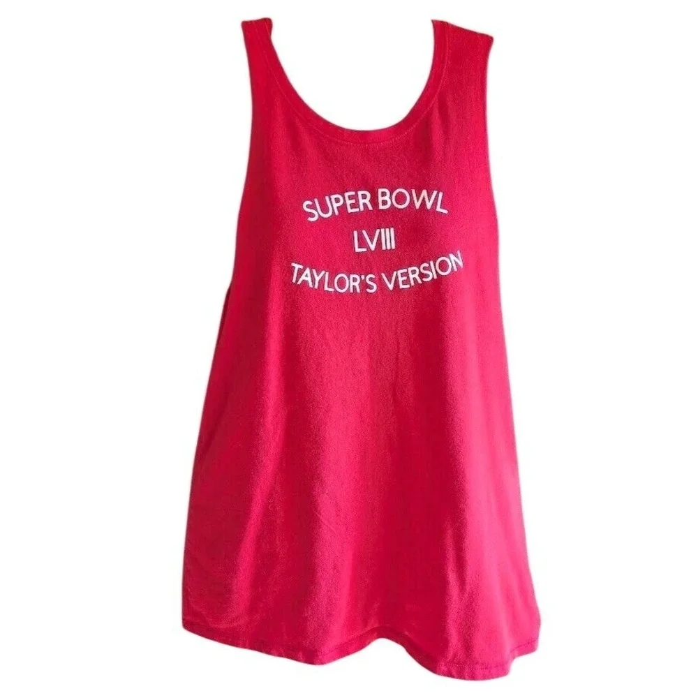Taylor Swift Tank Top L 11-13 Swiftie Super Bowl Boyfriend Recycled Sustainable
